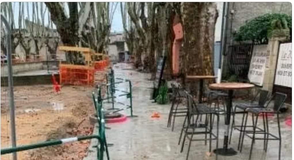les platanes et les travaux l-etang cucuron