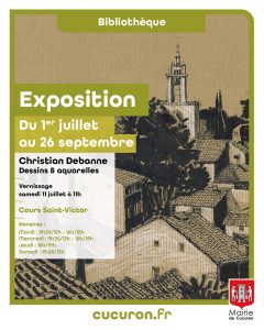 exposition à la bibliothèque de cucuron, christophe Debanne