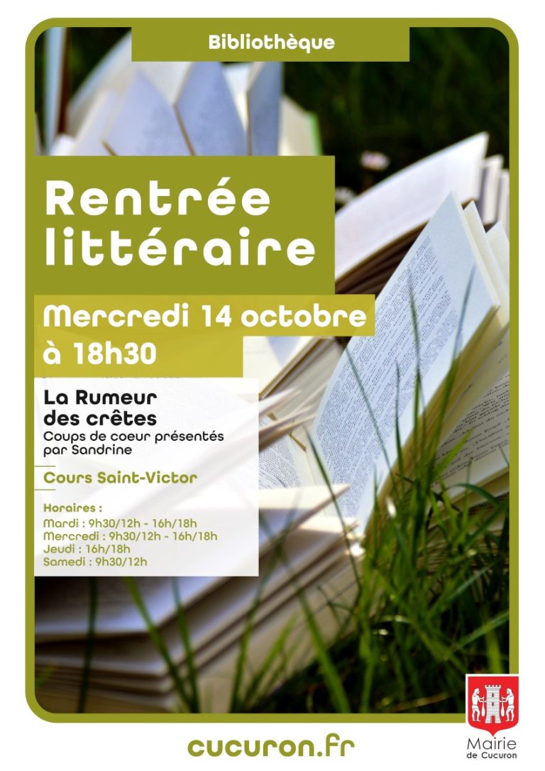rentrée littéraire à la bibliothèque de cucuron